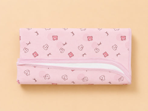 Pink Teddy Dreams Waterproof Baby Changing Sheet (49 × 69 cm)