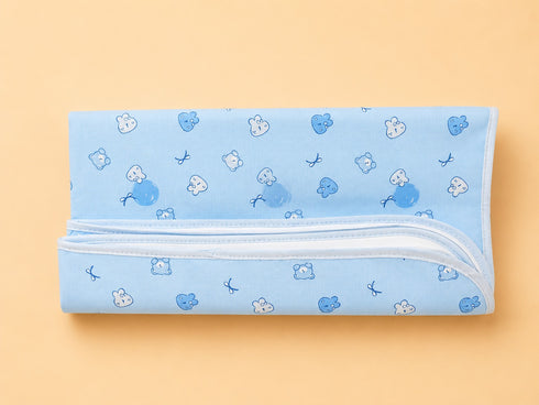 Blue Teddy Dreams Waterproof Baby Changing Sheet (49 × 69 cm)