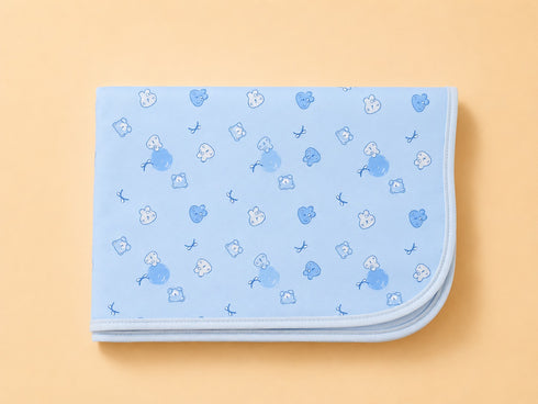 Blue Teddy Dreams Waterproof Baby Changing Sheet (49 × 69 cm)