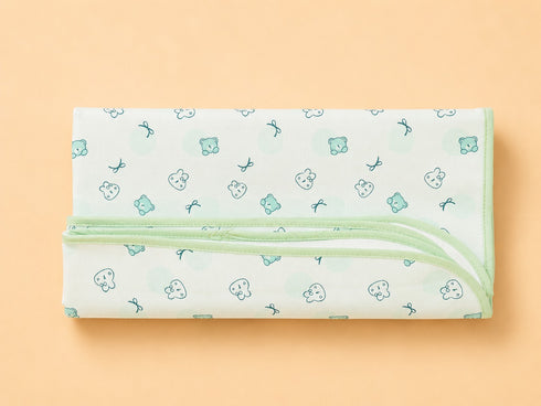 Green Teddy Dreams Waterproof Baby Changing Sheet (49 × 69 cm)