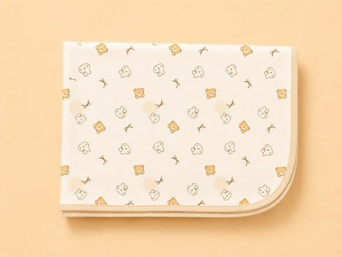 Yellow Teddy Dreams Waterproof Baby Changing Sheet (49 × 69 cm)