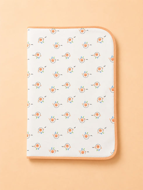 Orange Waterproof Baby Changing Sheet (49 × 69 cm)