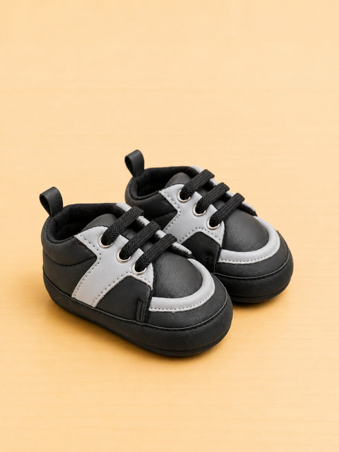 Black & White Street Sneakers with Velcro Straps