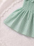 Green Plaid Smocked Bow Frock