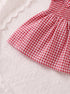 Red Plaid Smocked Bow Frock