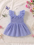 Blue Plaid Smocked Bow Frock