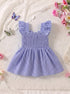 Blue Plaid Smocked Bow Frock