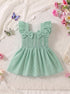 Green Plaid Smocked Bow Frock