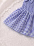 Blue Plaid Smocked Bow Frock