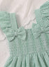 Green Plaid Smocked Bow Frock
