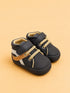 Black Multi Striped Sneakers with Velcro Straps