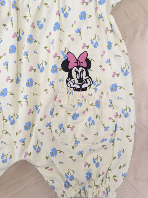 Minnie Mouse Floral Printed Frill Romper