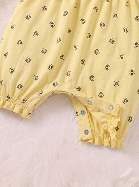 Yellow Sunshine Printed Frill Romper