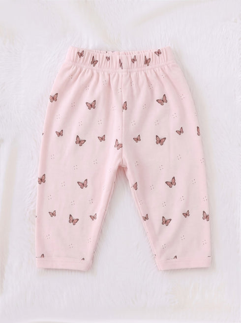Butterfly Dreams Full Sleeve Night Suit Set (Pink)