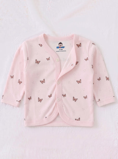 Butterfly Dreams Full Sleeve Night Suit Set (Pink)