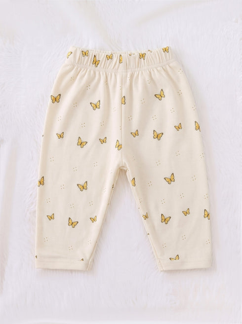 Butterfly Dreams Full Sleeve Night Suit Set (Cream)