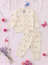 Butterfly Dreams Full Sleeve Night Suit Set (Cream)