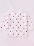 Strawberry Garden Full Sleeve Night Suit Set (White)