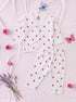 Strawberry Garden Full Sleeve Night Suit Set (White)