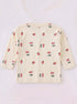 Cherry Berry Full Sleeve Night Suit Set (Light Yellow)