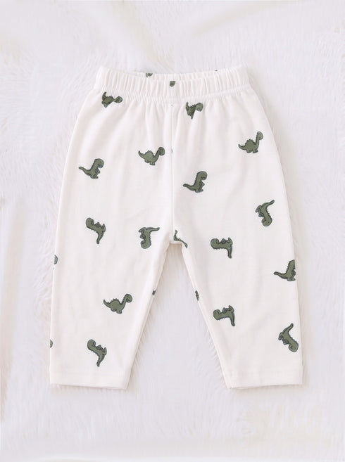 Dino Baby Full Sleeve Night Suit Set (White)