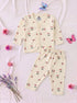 Cherry Berry Full Sleeve Night Suit Set (Light Yellow)