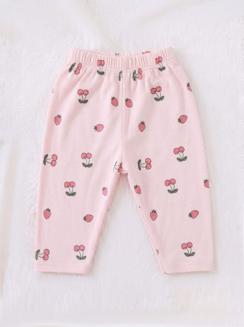 Cherry Berry Full Sleeve Night Suit Set (Pink)