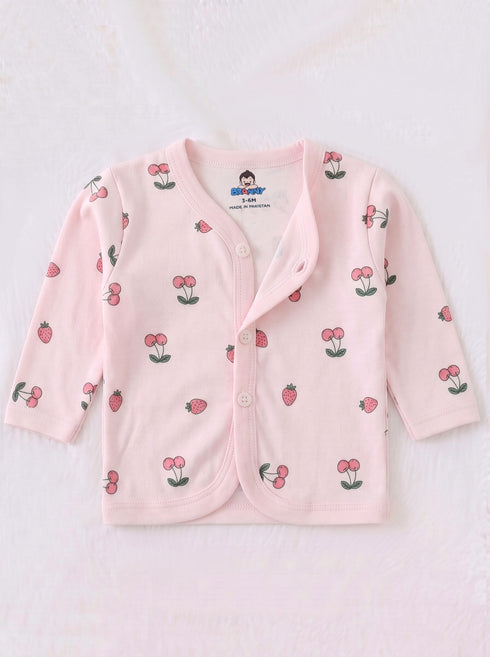 Cherry Berry Full Sleeve Night Suit Set (Pink)