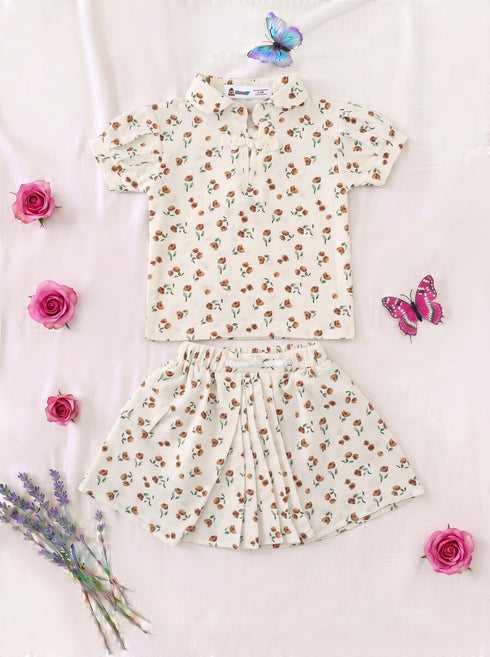 Cocoa Blossom Polo Skirt Set