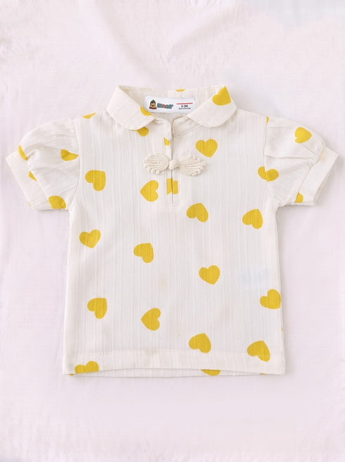 Golden Hearts Polo Skirt Set