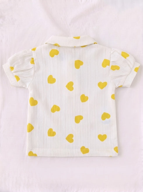 Golden Hearts Polo Skirt Set
