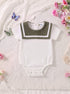 Olive Green Sailor Collar Bodysuit