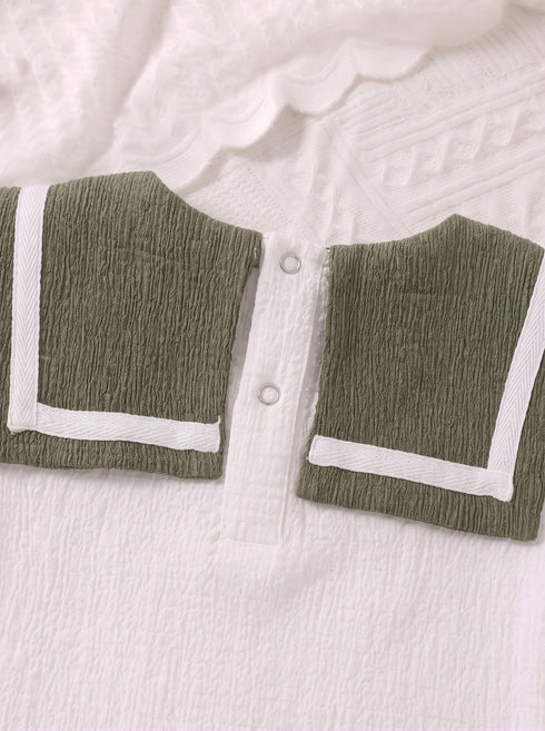 Olive Green Sailor Collar Bodysuit