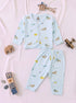 Safari Friends Full Sleeve Night Suit Set (Sky Blue)