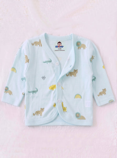 Safari Friends Full Sleeve Night Suit Set (Sky Blue)