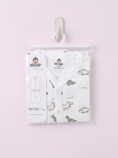 Jurassic World Full Sleeve Night Suit Set (White)