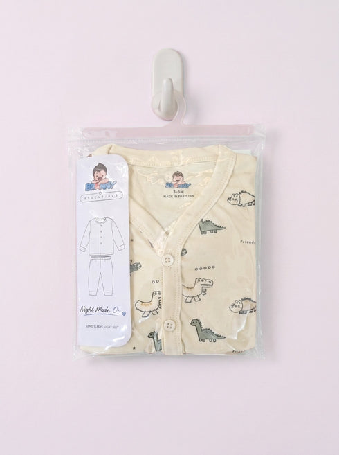 Jurassic World Full Sleeve Night Suit Set (Cream)
