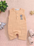 Playful Peach Henley Romper
