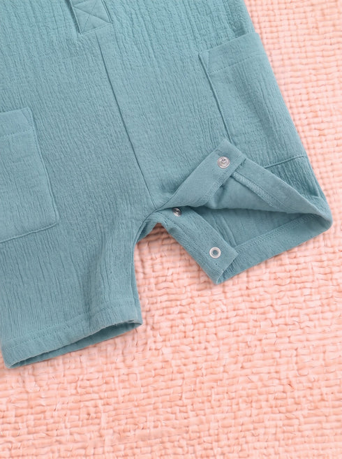 Playful Green Henley Romper