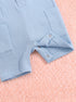 Playful Sky-Blue Henley Romper