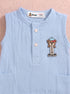 Playful Sky-Blue Henley Romper