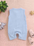 Playful Sky-Blue Henley Romper