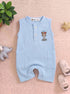 Playful Sky-Blue Henley Romper