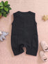 Playful Black Henley Romper