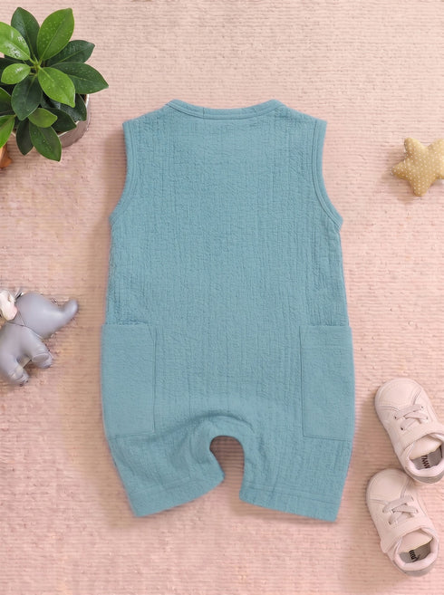 Playful Green Henley Romper