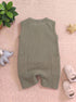 Playful Olive Green Henley Romper