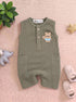 Playful Olive Green Henley Romper