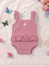 Pink Heart Embroidered Ruffle Grace Bodysuit