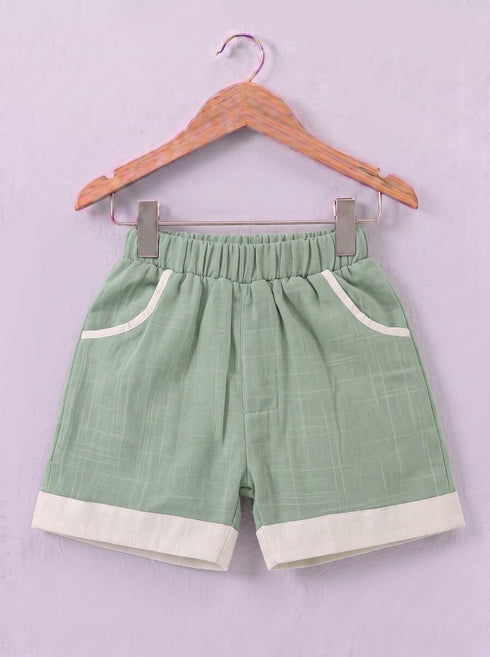 Light Green Cuban Collar Short Set