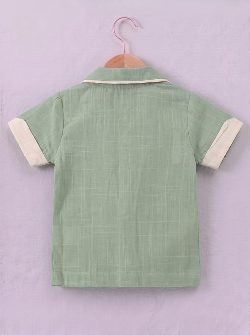 Light Green Cuban Collar Short Set